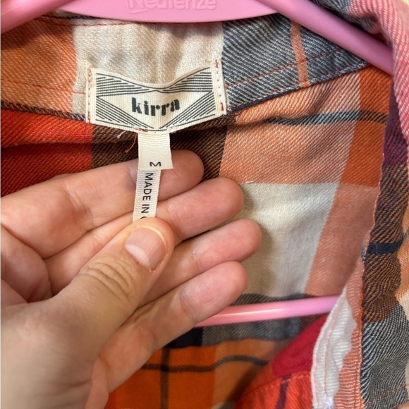 Urban outfitters brand Kirra orange plaid shirt - Picture 5 of 7